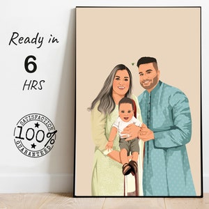 customized gift for dad, gift for father, father portrait drawing, personalized family drawing, custom portrait, dad birthday, father day