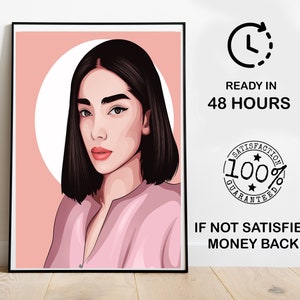 Personalized Vector illustration for Couple, Custom Vector Art for Family, Real Cartoon illustration ,Custom Minimal Cartoon Portrait
