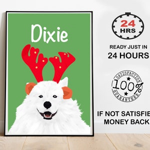Custom drawing from pet photo, Christmas pet lover gift, Personalized Vector Art for pet owner, Custom pet Vector Portrait illustration