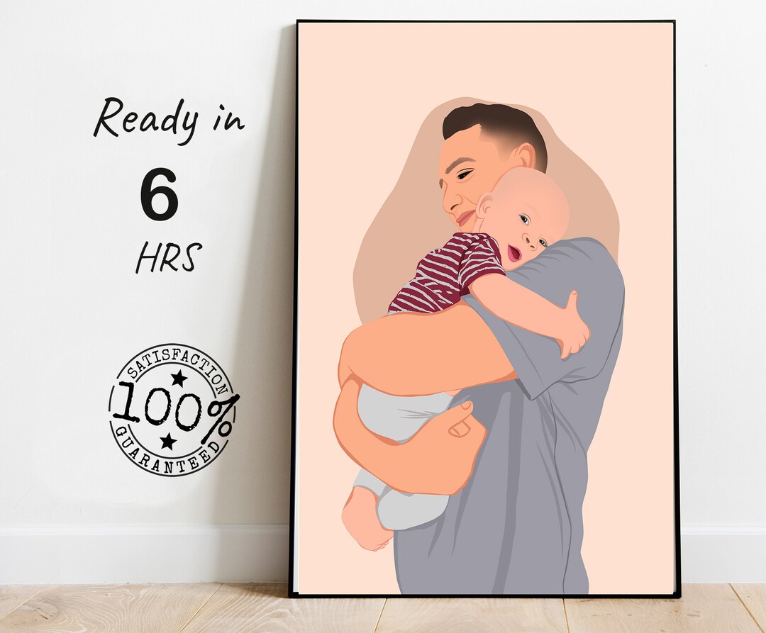 Personalized Faceless Family Portrait, Custom Father's Day Gift ...