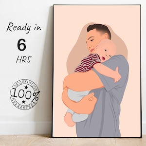 Personalized Father&#39;s Day Gift, Custom Dad Portrait, Family Portrait Gift, Mom Gifts, Custom Family Gift, Faceless Portrait, Digital Print