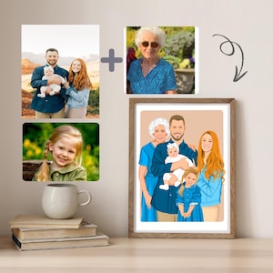 Regalo per la nonna, aggiungi la persona cara alla foto, ritratto di famiglia, regalo personalizzato per mamma e papà, regalo per la mamma in caso di perdita del papà, regalo commemorativo per lui, festa del papà