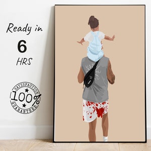 Custom Father & Son Portrait: Faceless Digital Art (Digital File)