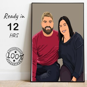 Paar gesichtslose Kunst Illustration, maßgeschneiderte Freund Geschenk vom Foto, Cartoon Porträt Druck, digitale Kunst Illustration, Printable Paar