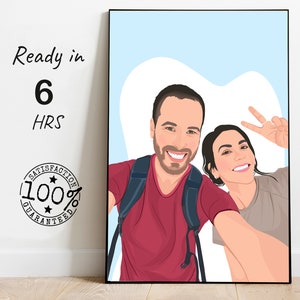 Foto sin rostro personalizada, regalo de dibujo para él, retratos sin rostro para imagen de perfil, retrato sin rostro dibujado a mano, dibujo de foto, imagen 1