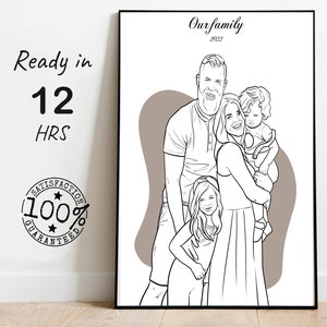 Custom One Line Art Portrait: Couple, Pet, Wedding (Digital PNG, JPG)