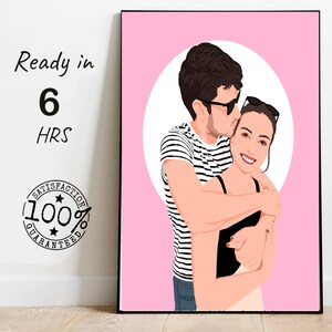 Stampa di coppia personalizzata, regalo di fidanzamento, regalo personalizzato per il fidanzato, foto artistica per regalo di San Valentino, ritratto di coppia personalizzato
