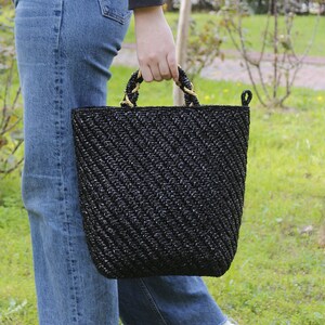 Women&#39;s Crochet Hand Bag | Large Tote Bag | Gift For Her | Hand Knitted Summer Bag | Trendy Designer Bag | Sustainable Top Handle Bag