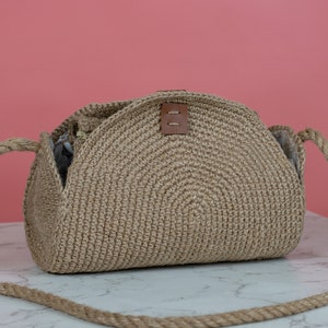 Women&#39;s Crochet Shoulder Bag | Yarn Cylinder Bag | Shoulder Barrel Bag | Gift For Her | Minimalist Small Summer Bag | Handmade bag