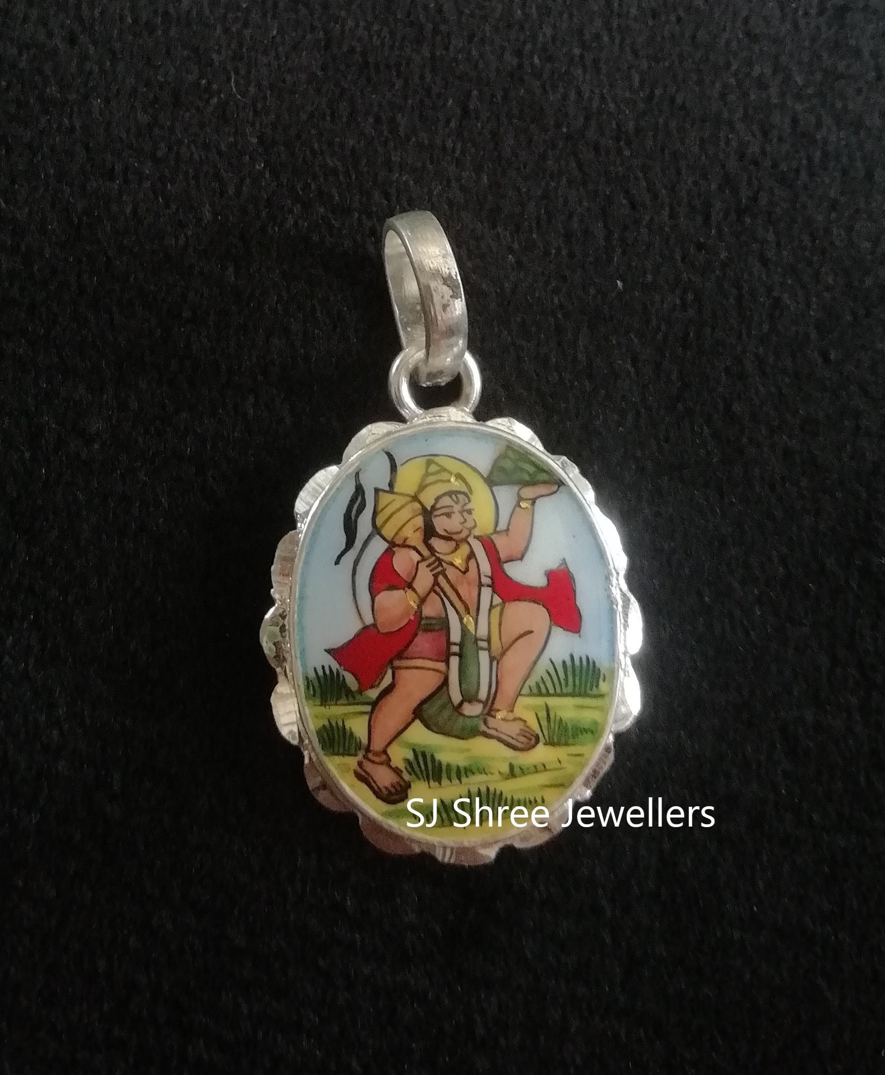 Silver hanuman locket shop for baby