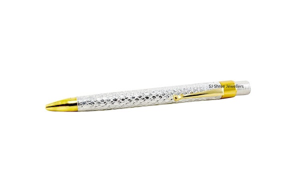 999 Pure Silver Foil Coated Ball Point Pen for Gift, Diwali, Family,  Friends 