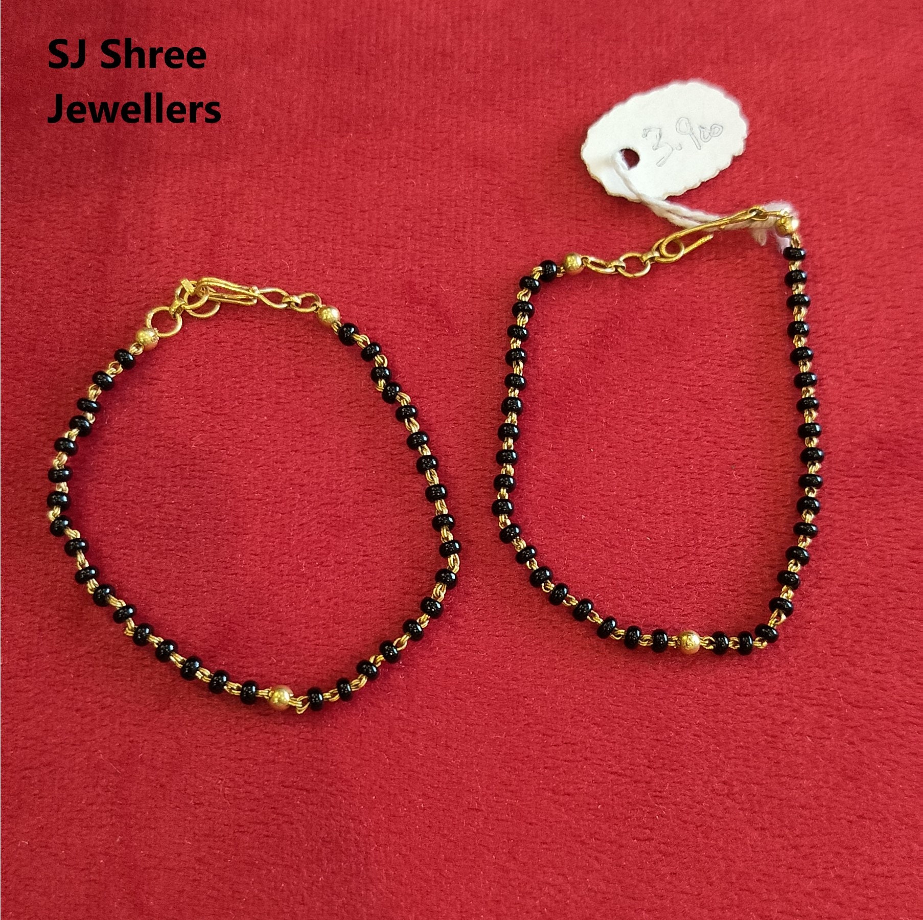 Black Beads Bracelet (काला मोती ब्रेसलेट) | Buy Black Stone Bracelet