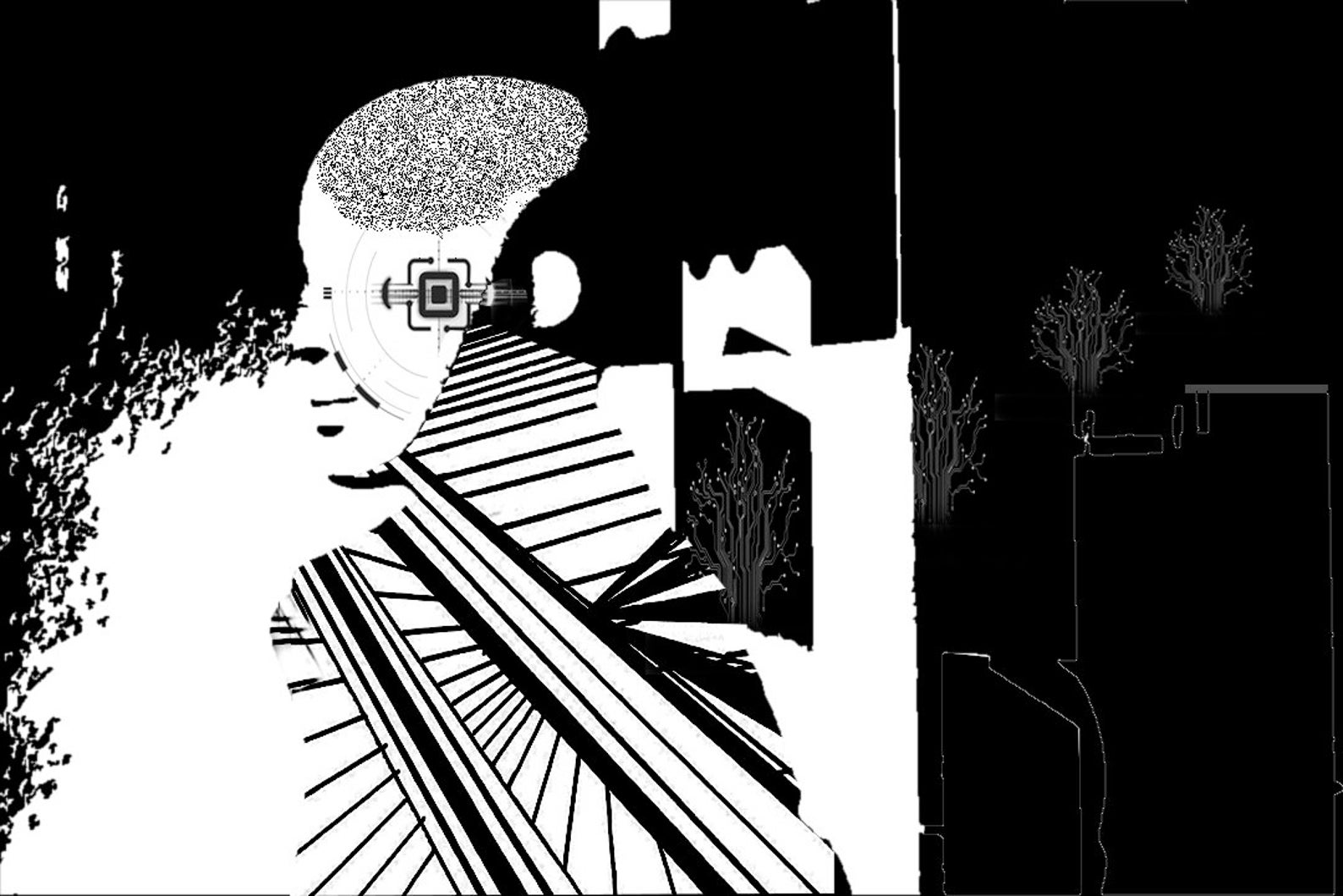 Abstract Art Black and White Printable Artwork, Digital Download