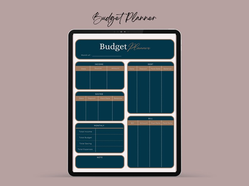 Monthly Budget Planner Printable Budget Planner Editable Etsy