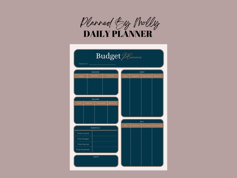 Monthly Budget Planner Printable Budget Planner Editable Etsy