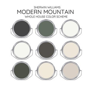 Modern mountain coordinating Colors Modern interior home- Prepacked paint palette - Whole House Paint Colors