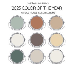 2025 Sherwin Williams COLOR of the year | Quietude SW | Top colors, Modern interior home- Prepacked paint palette - Whole House Paint Colors