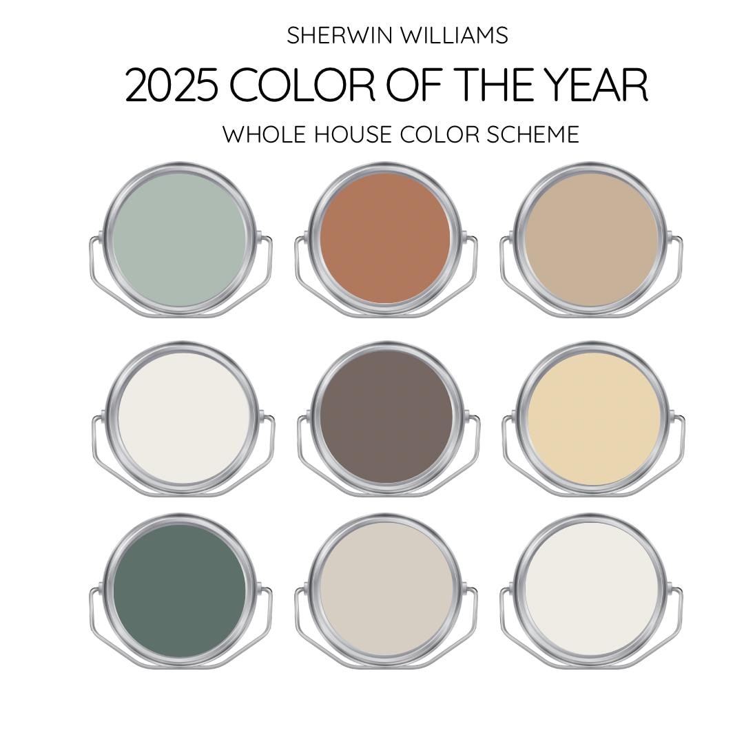 2025 Sherwin Williams COLOR of the year | Quietude SW | Top colors, Modern interior home- Prepacked paint palette - Whole House Paint Colors
