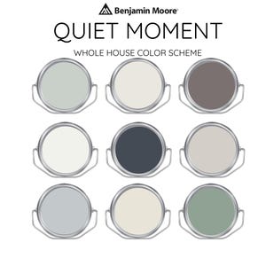 QUIET MOMENT Benjamin Moore Interior Paint Palette -Prepacked Paint palette, Modern Interior Paint - Whole House Paint Colors