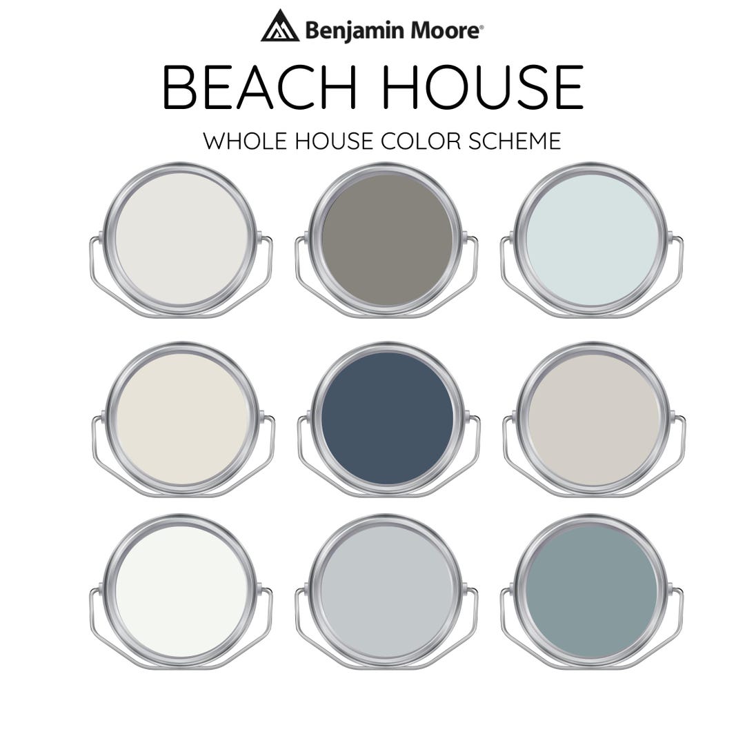 BEACH HOUSE Benjamin Moore Interior Paint Palette -prepacked Paint ...