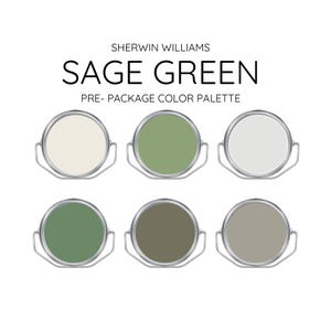 SAGE GREEN coordinating Colors Modern interior home- Pre-packed paint palette - Sherwin Williams paint - Whole House Paint Colors