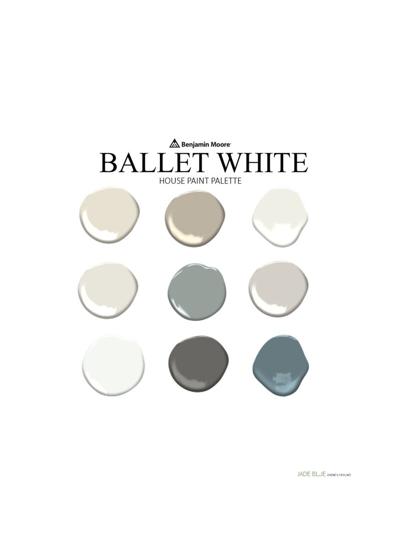 Ballet White Benjamin Moore Interior Paint Palette Prepacked Etsy