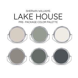 Lake house coordinating Colors Modern interior home- Pre-packed paint palette - Sherwin Williams paint - Whole House Paint Colors