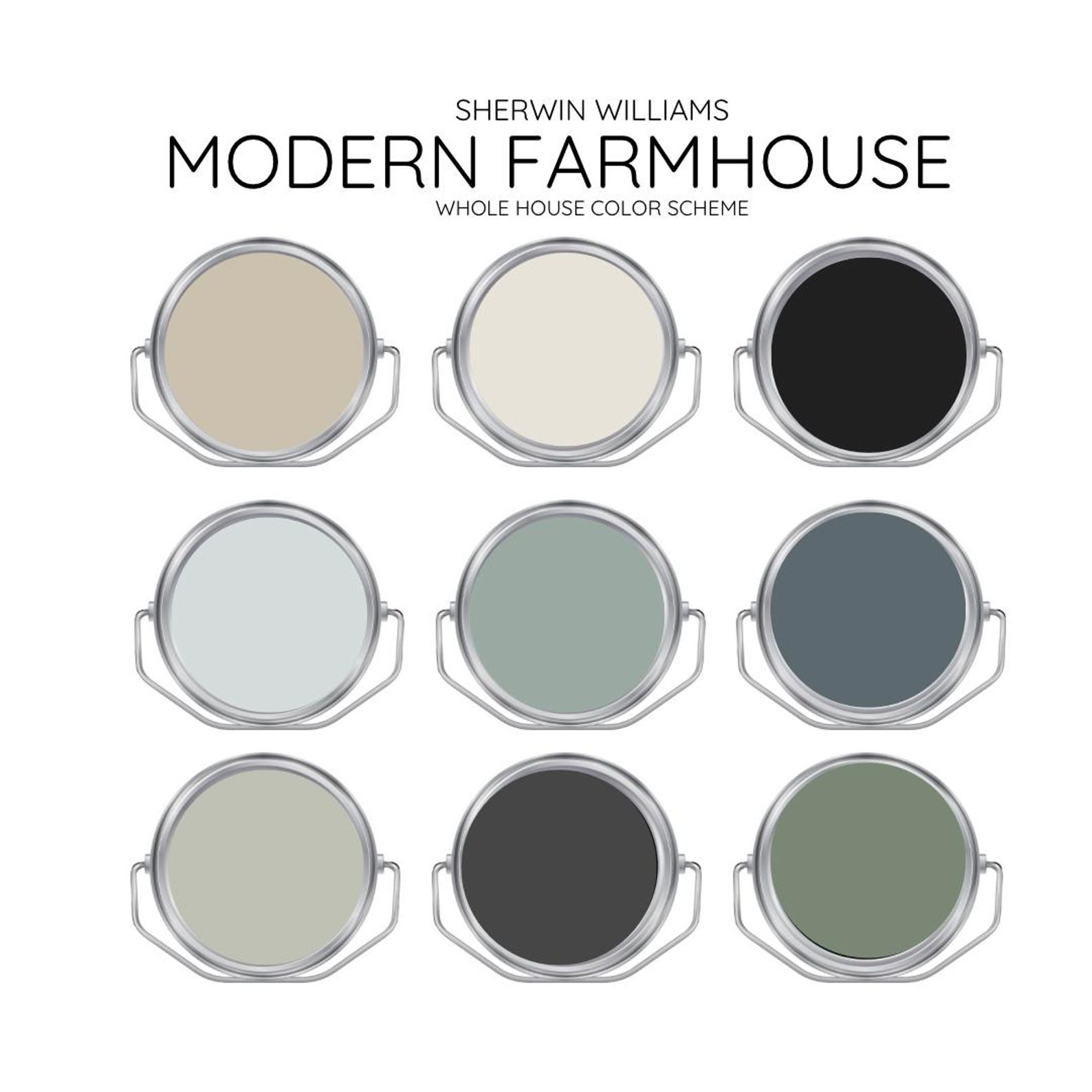MODERN FARMHOUSE Sherwin Williams Interior Paint Palette -prepacked ...