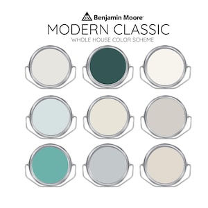 MODERN CLASSIC Benjamin Moore Interior Paint Palette -Prepacked Paint palette, Modern Interior Paint - Whole House Paint Colors