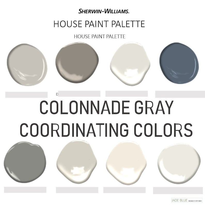 COLONNADE GRAY Coordinating Colors Interior Paint Palette - Etsy