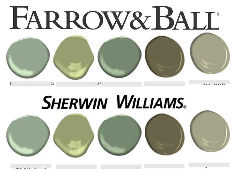 Farrow & Ball Green Paint Matches Farrow Ball Dupes Farrow Etsy