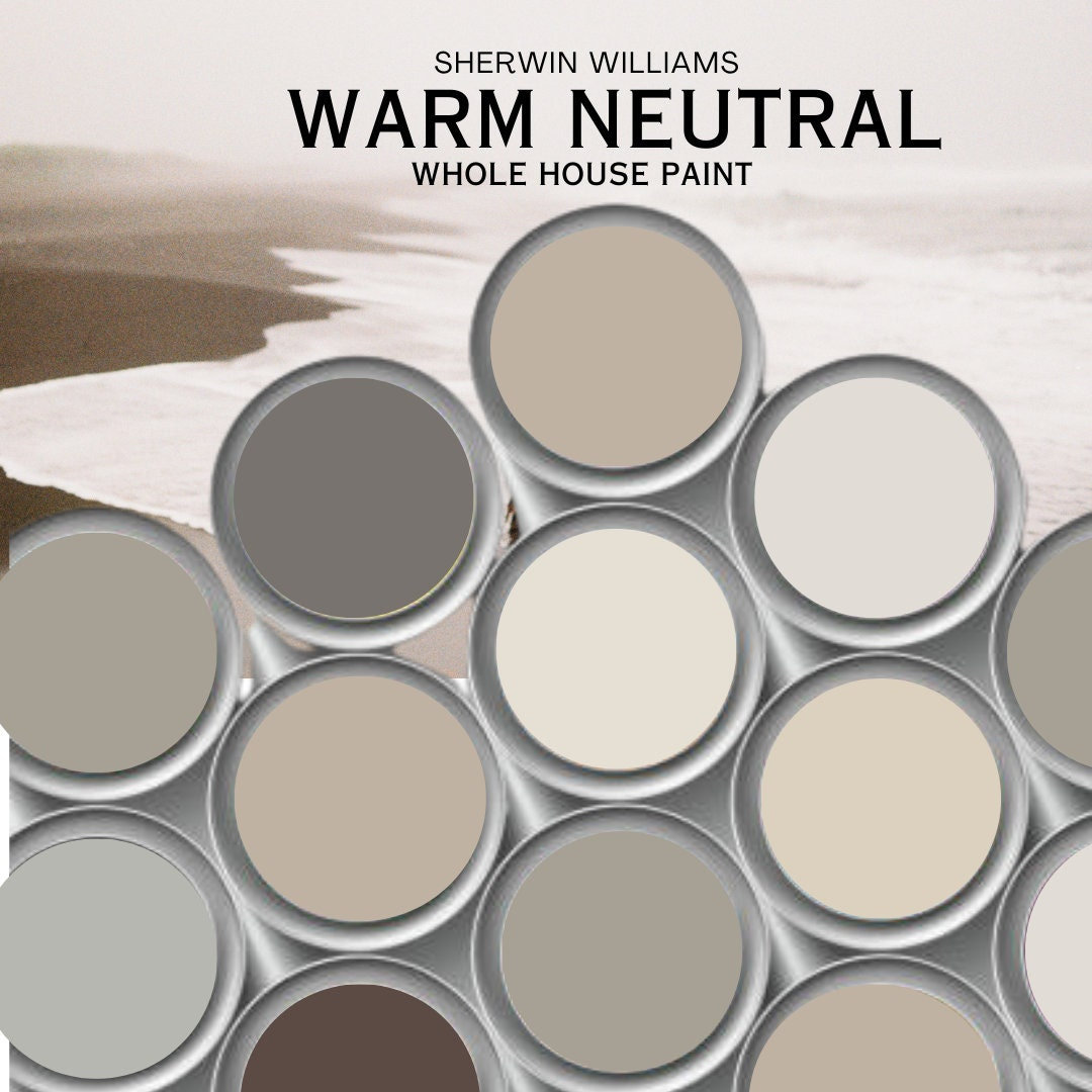 WARM NEUTRAL Sherwin Williams Interior Paint Palette - Prepacked Paint ...