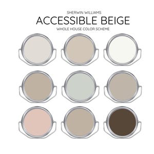 ACCESSIBLE BEIGE coordinating Colors Modern interior home- Pre-packed paint palette Sherwin Williams paint color Whole House Paint Colors.