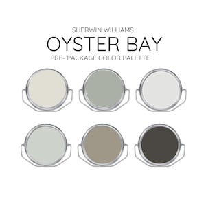 OYSTER BAY coordinating Colors Modern interior home- Pre-packed paint palette - Sherwin Williams paint - Whole House Paint Colors