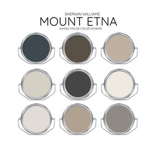 Mount Etna color palette Modern interior home- Prepacked paint palette - Whole House Paint Colors