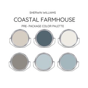 COASTAL FARMHOUSE coordinating Colors Modern interior home- Pre-packed paint palette - Sherwin Williams paint - Whole House Paint Colors