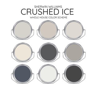 CRUSHED ICE coordinating Colors Modern interior home- Pre-packed paint palette - Sherwin Williams paint - Whole House Paint Colors