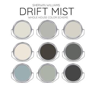 DRIFT MIST coördinerende kleuren Modern interieur huis- Voorverpakt verfpalet - Whole House Paint Colors