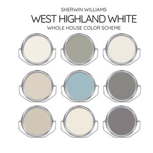 WESTHIGHLAND WHITE coordinating Colors Modern interior home- Pre-packed paint palette - Sherwin Williams paint - Whole House Paint Colors