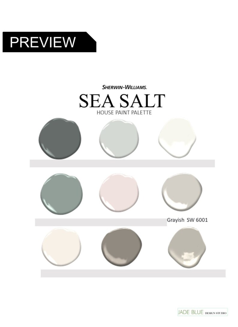 SEA SALT Sherwin Williams Interior Paint Palette Prepacked Etsy