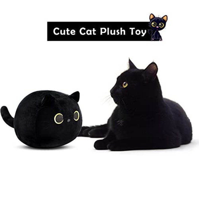 DNFASCHI Black Cat Plush Pillow Toy Soft Stuffed Animal Cat Etsy