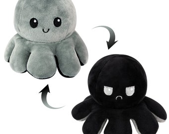 Reversible Mood Octopus Plush Etsy Reversible Mood Octopus Plush Etsy