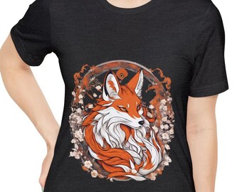 Japansk Kitsune Fox T-shirt, Anime-grafik