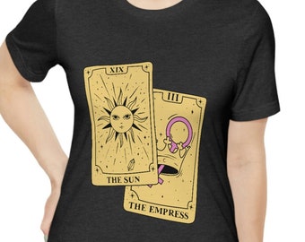 Camiseta de Tarot Sol y Emperatriz: estilo cottagecore de bruja