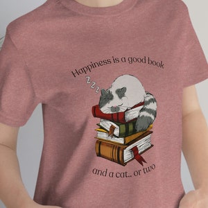 Cat Lover Shirt, Reading Lover Shirt, Cat People Tee, Pet Lover TShirt, Mothers Day Gift, Cat Mom Shirt, Book Enthusiast Gift, Librarian Tee