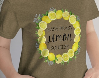 Easy Peasy Lemon Squeezy Shirt, Summer Lemon Wreath Tee