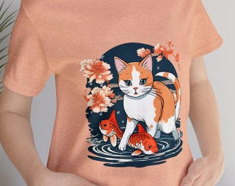 Koszulka z Koi Fish Kitten: Japońska koszulka z mangą i anime