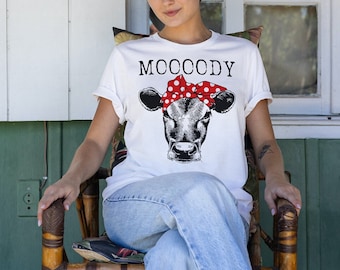 Moody Cow Graphic Tee, Woman's Farm Shirt