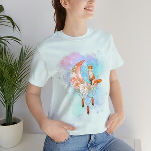 Floral Fox Moon Tee: Cottagecore Unisex Shirt image 8
