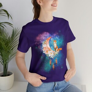 Floral Fox Moon Tee: Cottagecore Unisex Shirt image 5